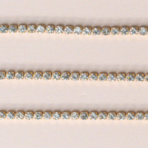 CADENA ACERO STRASS DORADO